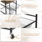4-Tier Rolling Kitchen Storage Cart with 3 Pull-Out Baskets & Wood Top, Slim Metal Utility Cart with Lockable Wheels